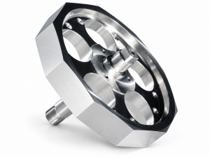 Custom CNC machined rotary component.