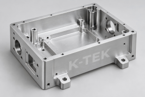 Figure 1. Illustrative CNC housing for a benchtop diagnostic instrument. K-TEK watermark.