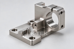 Figure 2. Illustrative machined bracket for instrument mounting. K-TEK watermark.
